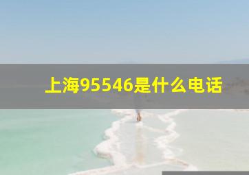 上海95546是什么电话