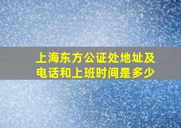 上海东方公证处地址及电话和上班时间是多少