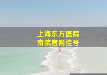 上海东方医院南院官网挂号