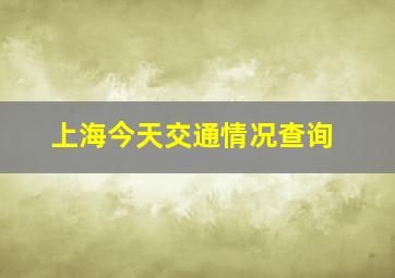 上海今天交通情况查询