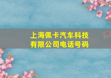 上海佩卡汽车科技有限公司电话号码