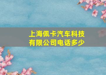 上海佩卡汽车科技有限公司电话多少