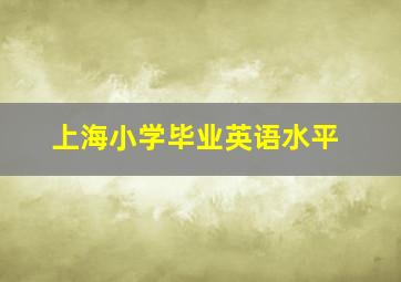 上海小学毕业英语水平