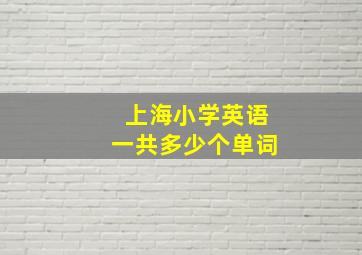 上海小学英语一共多少个单词