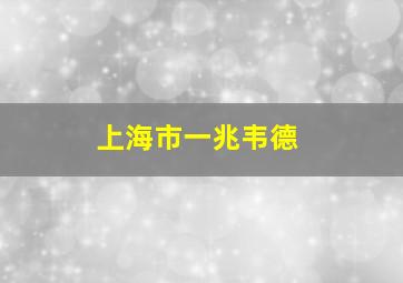 上海市一兆韦德