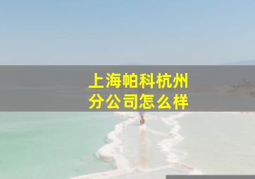 上海帕科杭州分公司怎么样