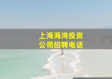 上海海湾投资公司招聘电话