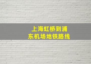 上海虹桥到浦东机场地铁路线