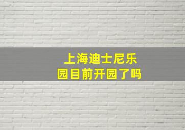 上海迪士尼乐园目前开园了吗