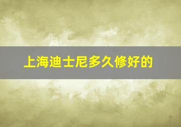 上海迪士尼多久修好的