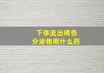 下体流出褐色分泌物用什么药