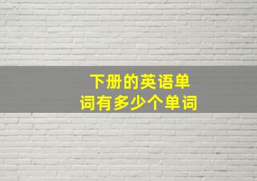 下册的英语单词有多少个单词