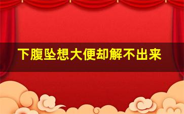 下腹坠想大便却解不出来