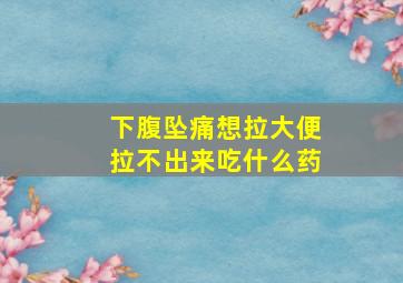 下腹坠痛想拉大便拉不出来吃什么药