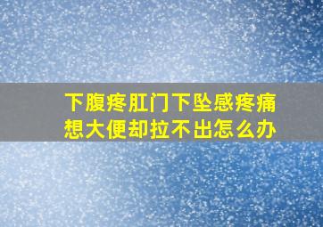 下腹疼肛门下坠感疼痛想大便却拉不出怎么办