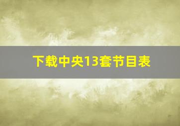 下载中央13套节目表