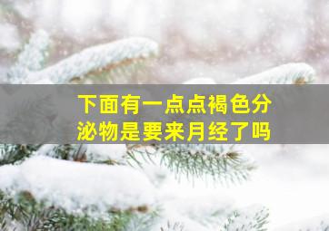 下面有一点点褐色分泌物是要来月经了吗