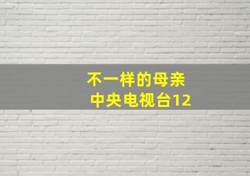 不一样的母亲中央电视台12