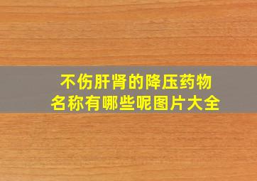 不伤肝肾的降压药物名称有哪些呢图片大全