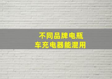 不同品牌电瓶车充电器能混用