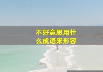 不好意思用什么成语来形容