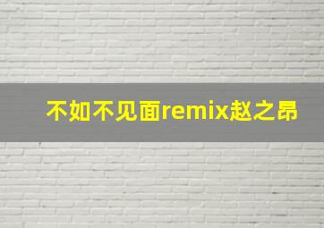 不如不见面remix赵之昂