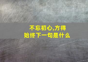 不忘初心,方得始终下一句是什么