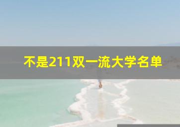 不是211双一流大学名单