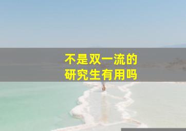 不是双一流的研究生有用吗