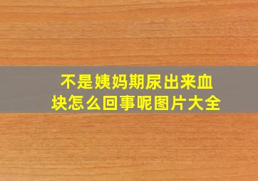 不是姨妈期尿出来血块怎么回事呢图片大全