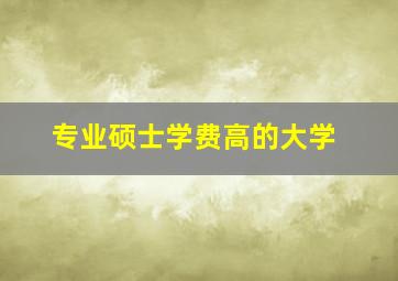 专业硕士学费高的大学