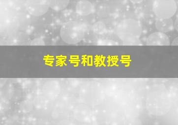 专家号和教授号