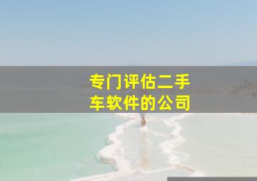 专门评估二手车软件的公司