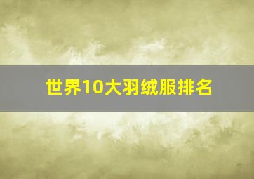 世界10大羽绒服排名