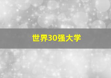 世界30强大学