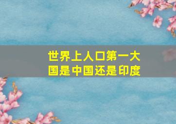 世界上人口第一大国是中国还是印度