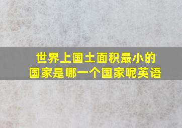 世界上国土面积最小的国家是哪一个国家呢英语