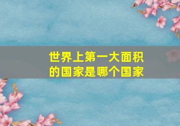 世界上第一大面积的国家是哪个国家