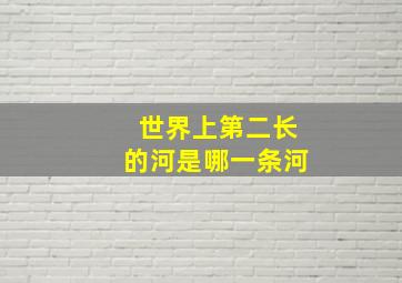 世界上第二长的河是哪一条河