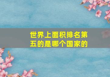 世界上面积排名第五的是哪个国家的