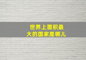 世界上面积最大的国家是哪儿