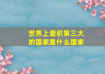 世界上面积第三大的国家是什么国家