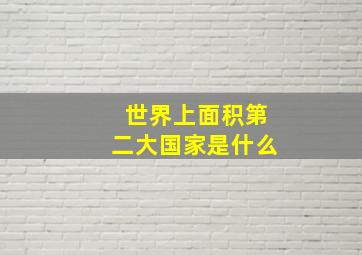 世界上面积第二大国家是什么