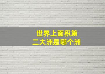 世界上面积第二大洲是哪个洲