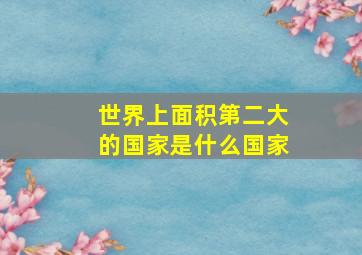 世界上面积第二大的国家是什么国家