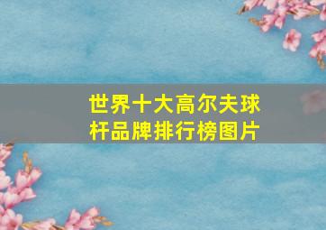 世界十大高尔夫球杆品牌排行榜图片