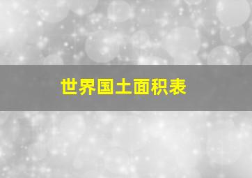 世界国土面积表