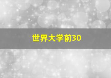 世界大学前30