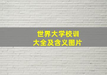 世界大学校训大全及含义图片