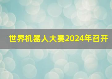 世界机器人大赛2024年召开